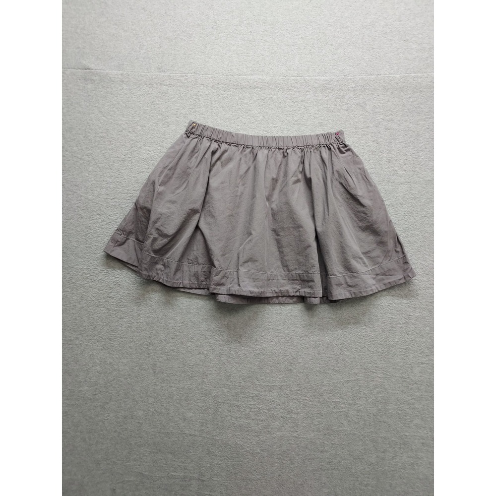 Free est Women Mini Skirt M Gray 100%‎ Cotton Elastic Waist Pull On Logo Casual